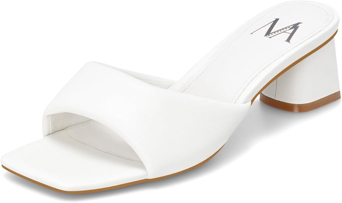 MIRAAZZURRA Sandales à talons carrés, 60$ (en solde) sur Amazon