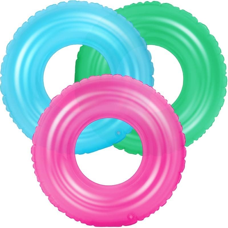 Lot de 3 flotteurs de piscine gonflables unis