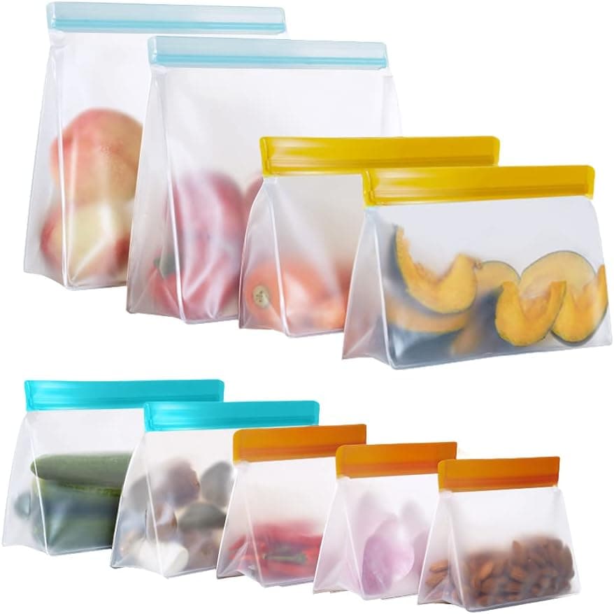 Lot de 9 sacs réutilisables pour collations