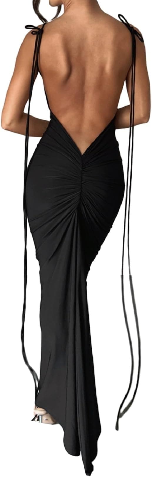 Robe longue moulante à dos nu