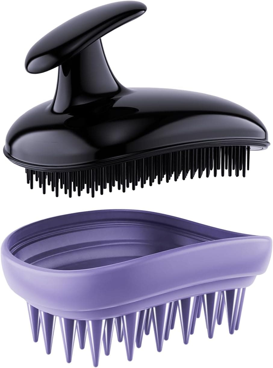 Brosse de massage 2 en 1 pour cuir chevelu