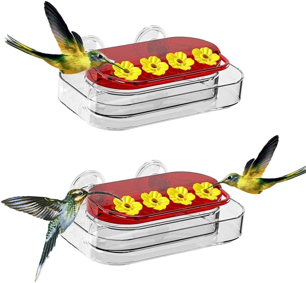 Lot de 2 mangeoires à colibris pour fenêtre