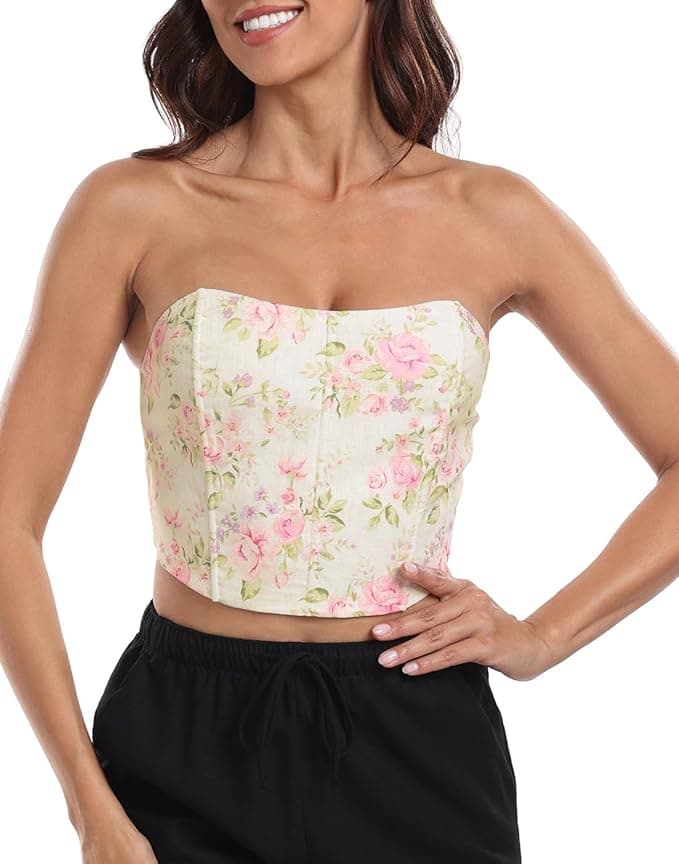 Corset sans bretelles en lin