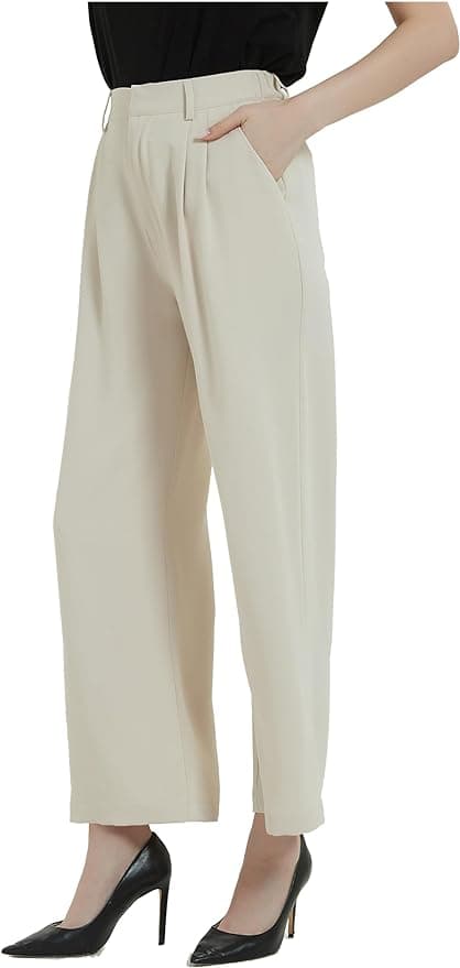 Pantalon de costume long taille haute