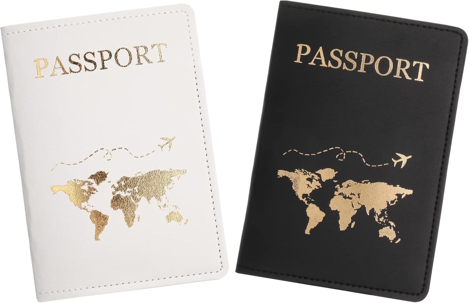 Kit de 2 portefeuilles de voyage, noir et blanc