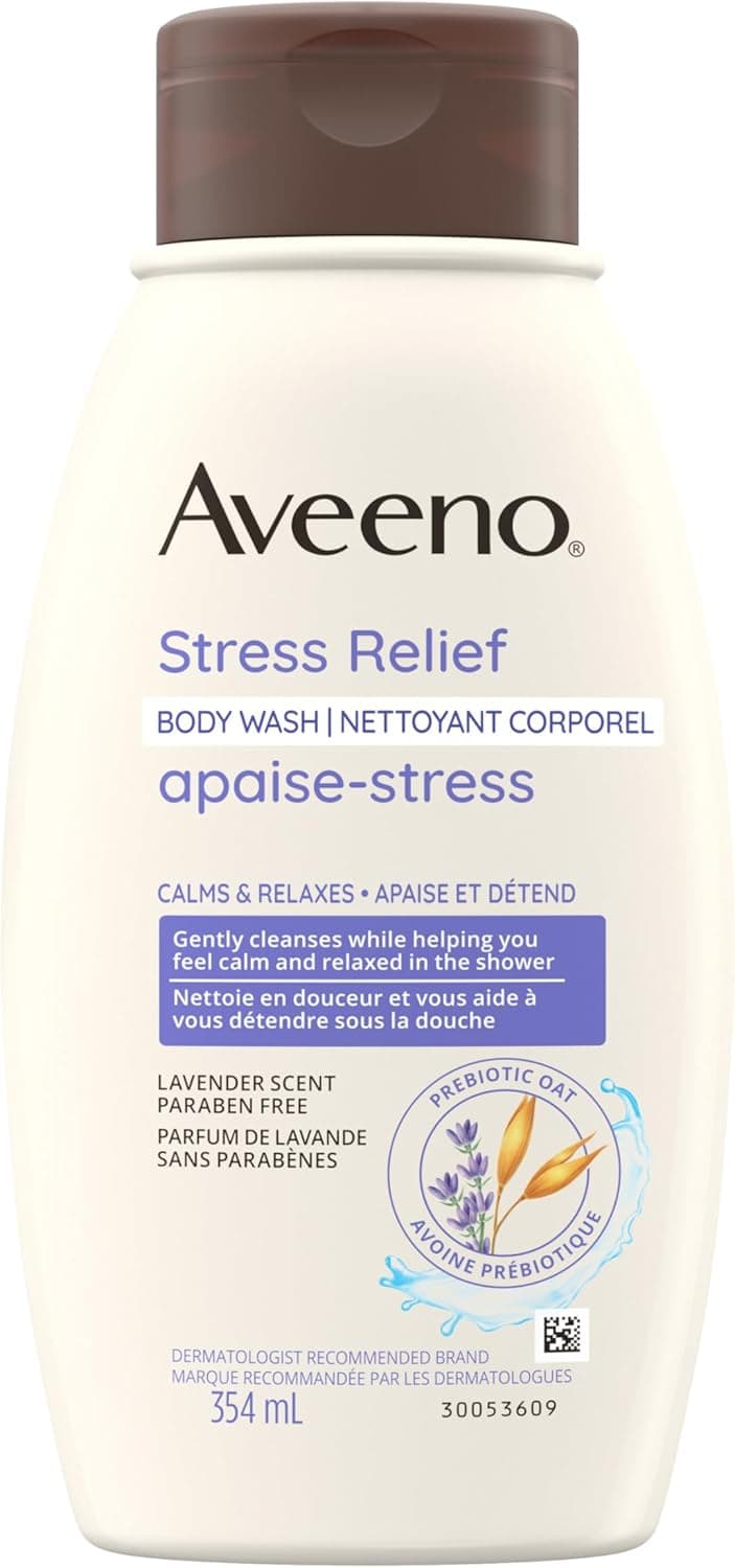 Gel douche anti-stress avec avoine prébiotique et parfum de lavande Aveeno