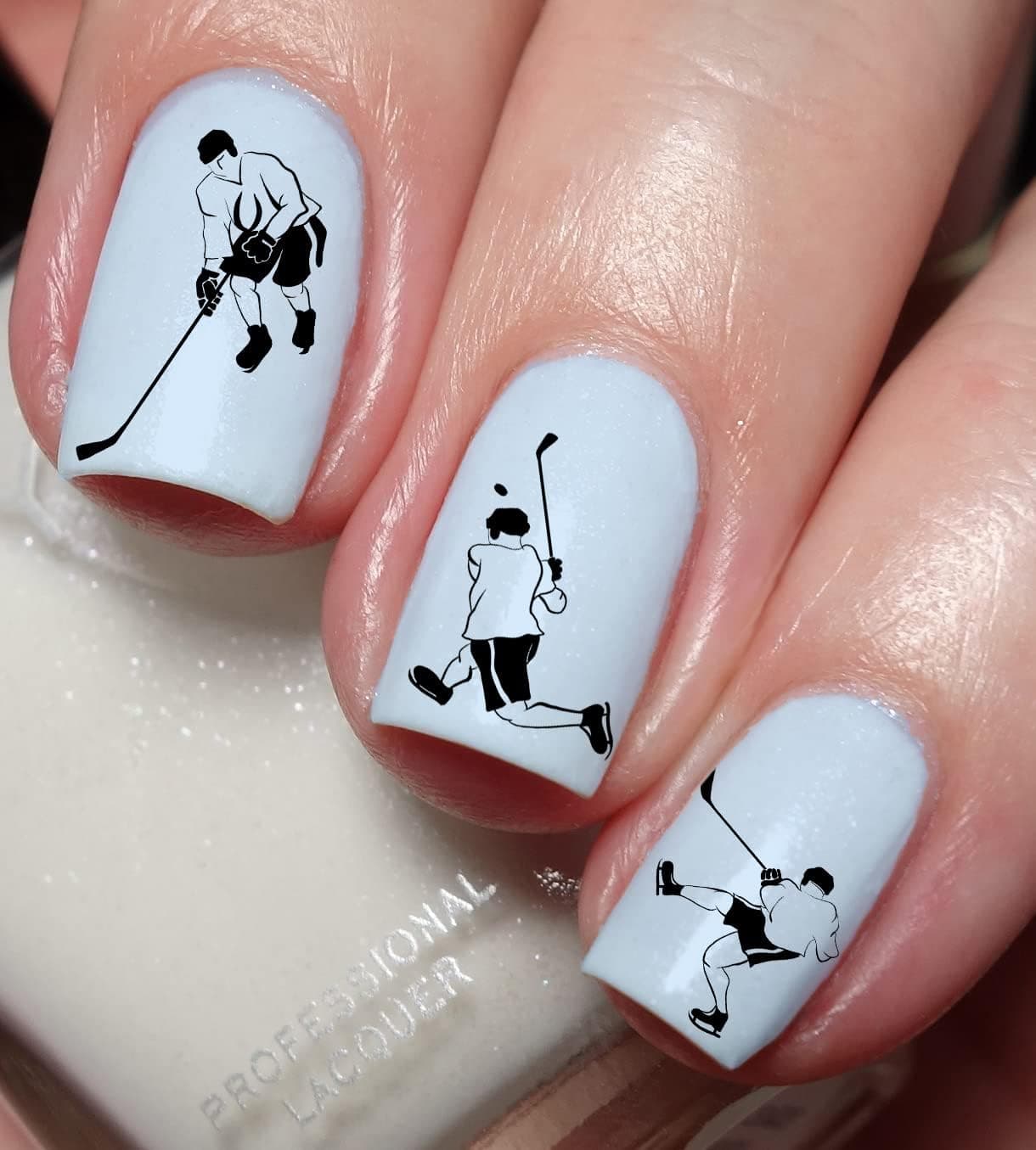Autocollant pour nail art hockey sur glace - Amazon