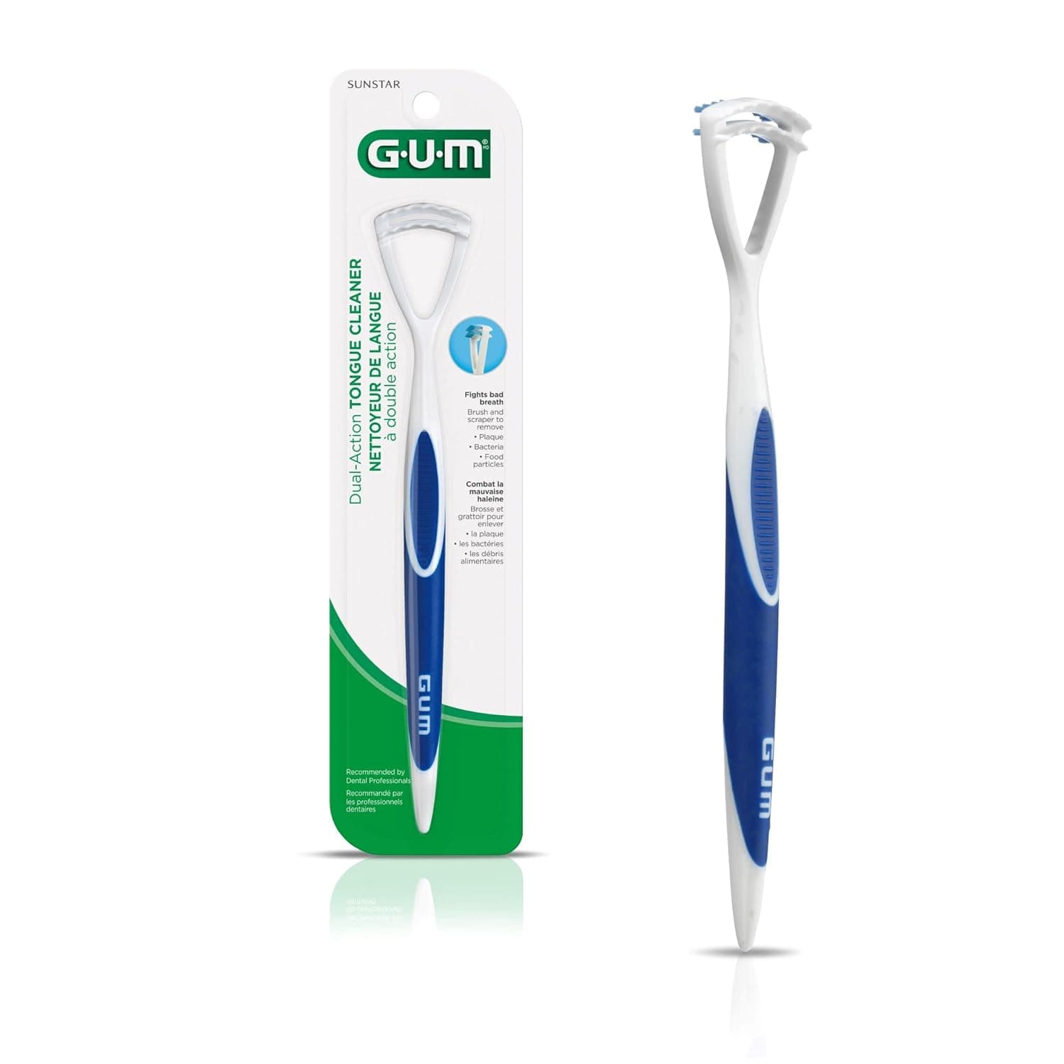 Brosse à langue double action et grattoir