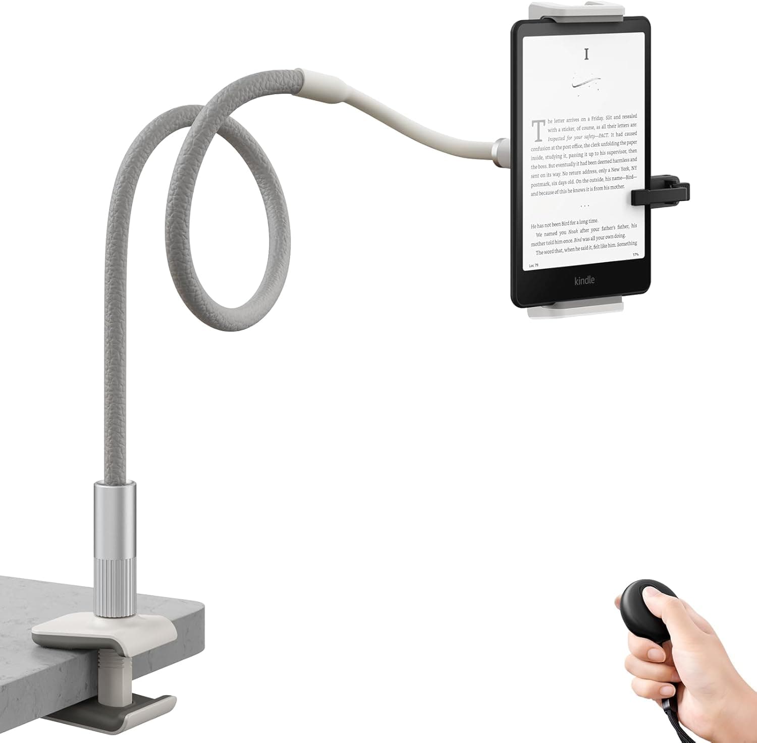 Support de tablette en col de cygne pour lecture Kindle