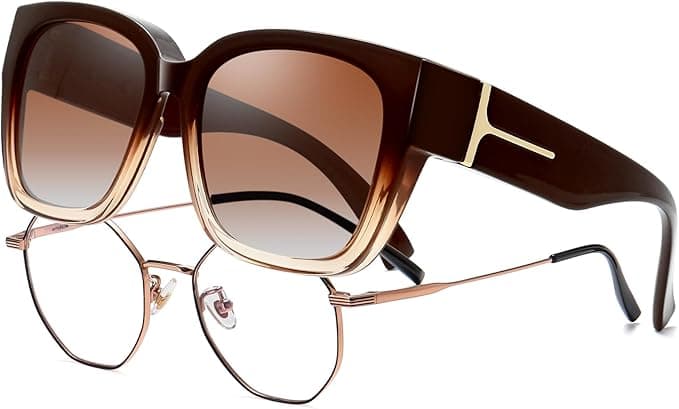 Lunettes de soleil carrées surdimensionnées à superposer, 26$ sur Amazon