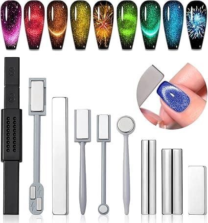Ensemble de 9 aimants à ongles pour effet oeil de chat