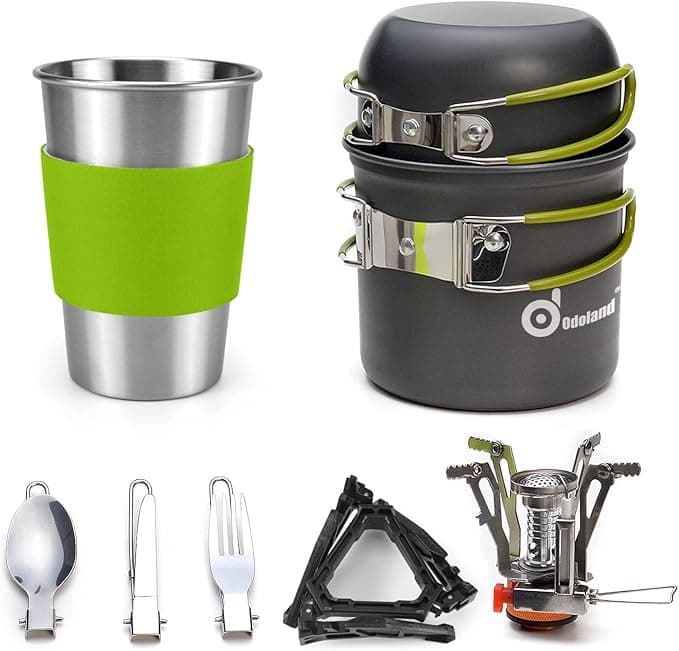 Batterie de cuisine de camping avec mousqueton