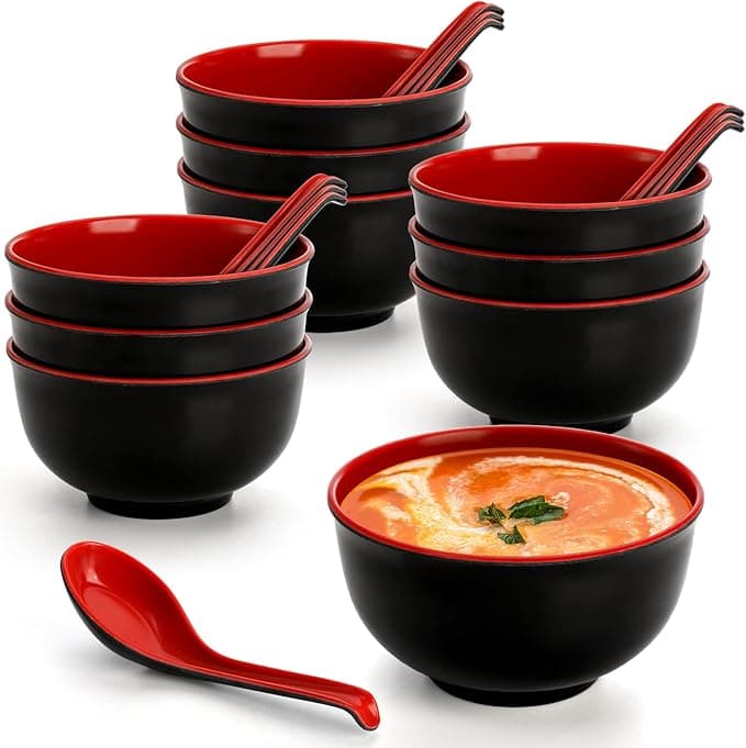 Ensemble de 10 bols à soupe miso avec cuillère