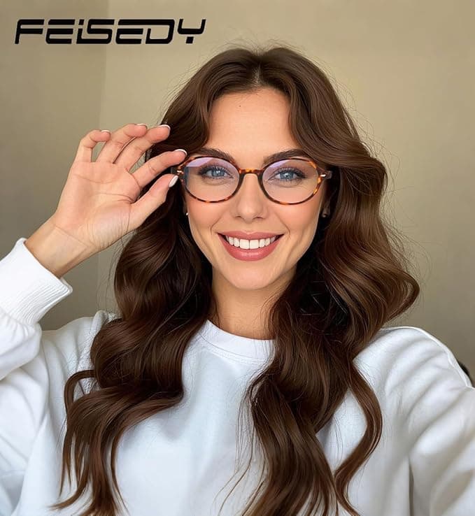 Lunettes vintage ovales à lumière bleue