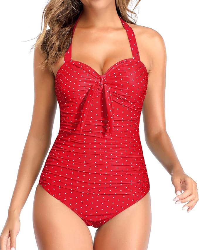 Tempt Me Maillot de bain une pièce vintage froncé sur Amazon