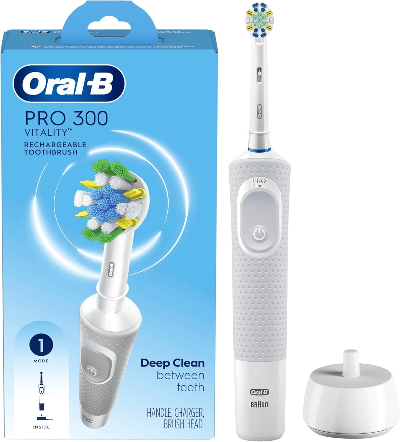 Brosse à dents électrique Pro 300 Vitality Floss Action d’Oral B, 25$ (en solde) sur Amazon