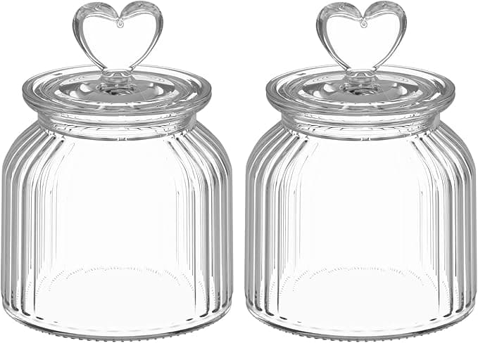 Ensemble de 2 pots avec couvercles en coeur