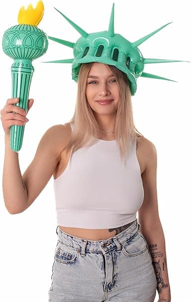 Couronne et torche de la statue de la Liberté gonflables