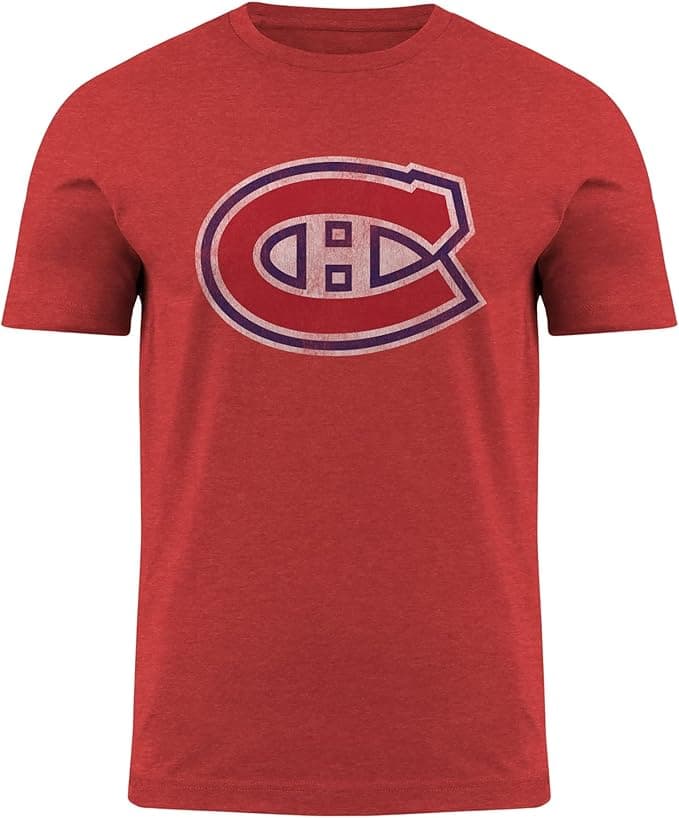 T-shirt chiné avec logo vieilli de la LNH des Canadiens de Montréal
