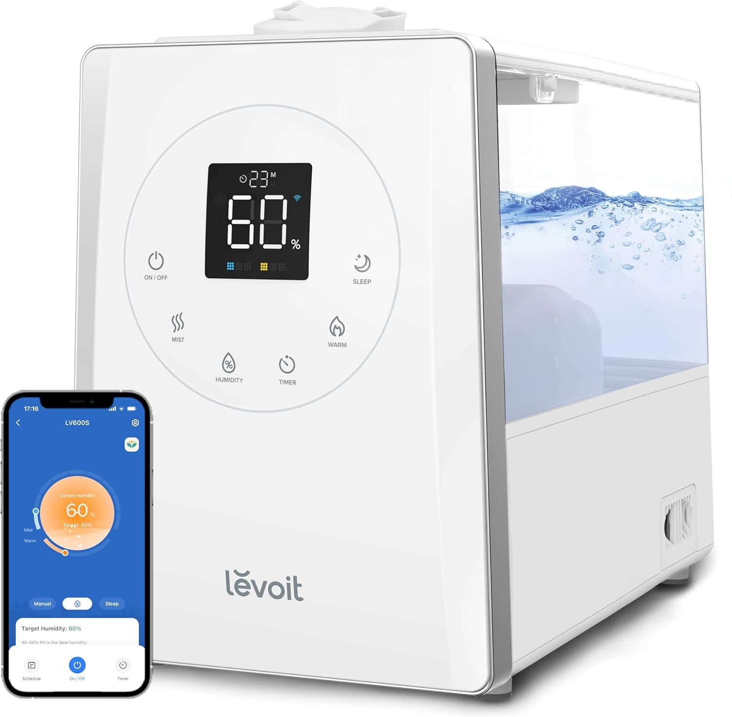 Humidificateur intelligent à brume chaude et froide Levoit