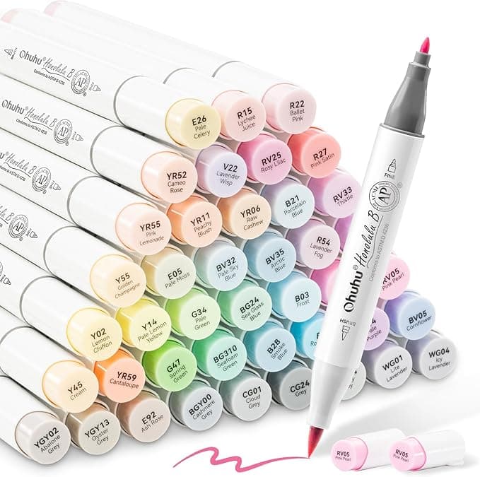 Ohuhu Honolulu B - Lot de 48 marqueurs de couleur pastel
