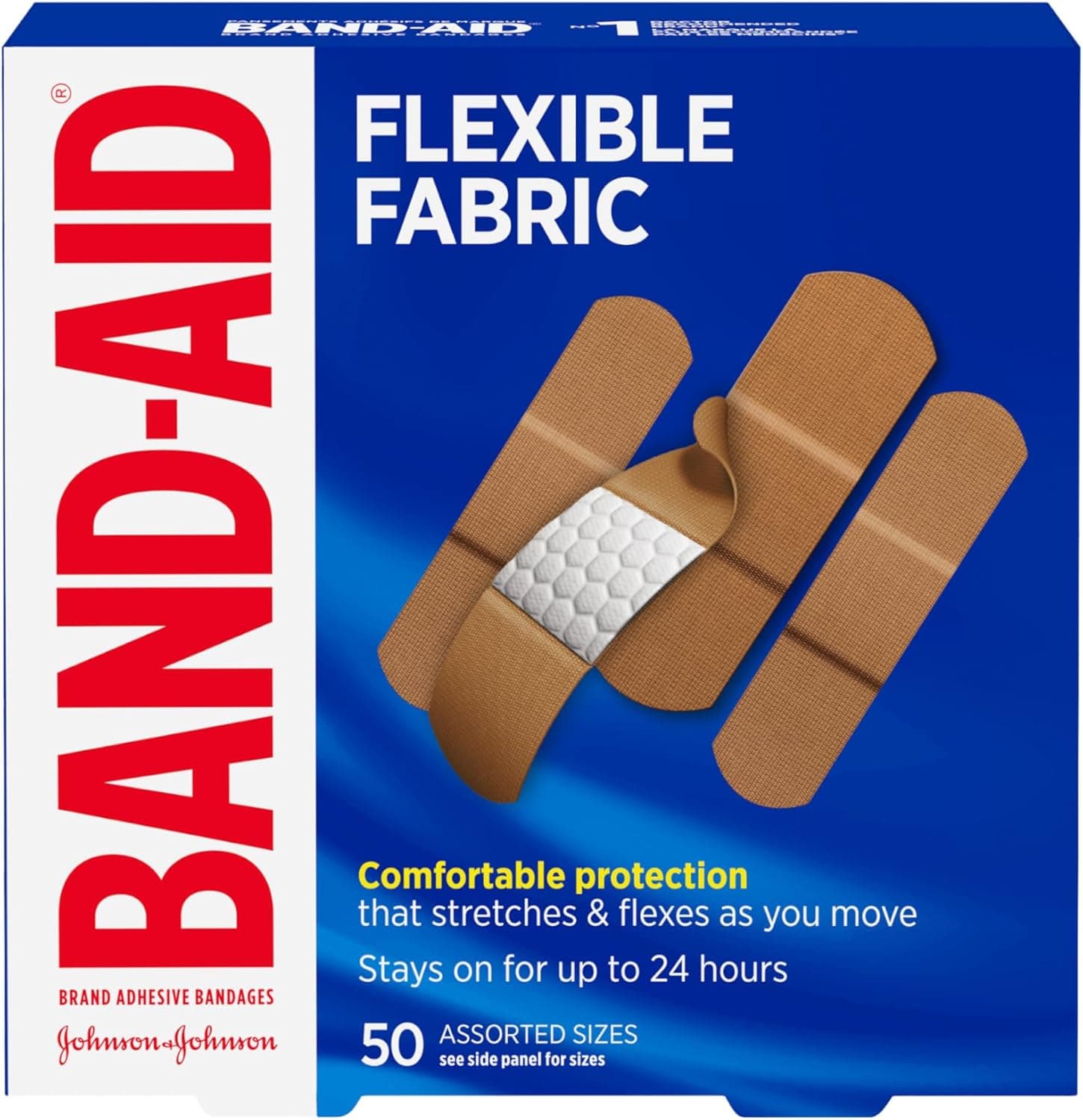 Lot de 50 pansements adhésifs flexibles