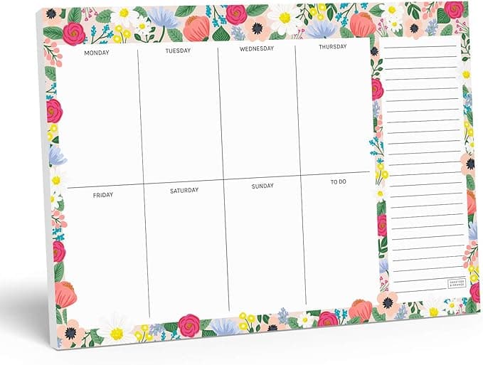 Planificateur hebdomadaire floral