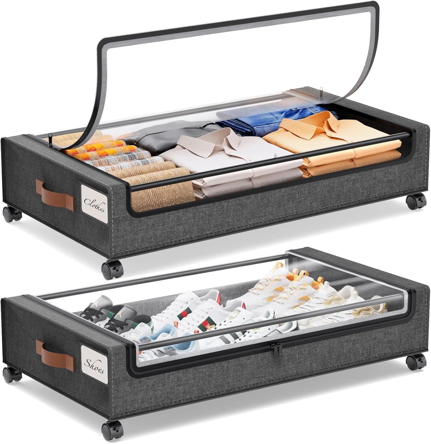 Rangement sous lit avec roulettes