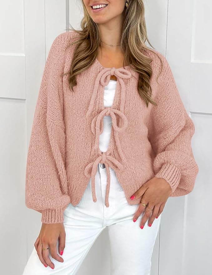 Cardigan avec nœud à nouer