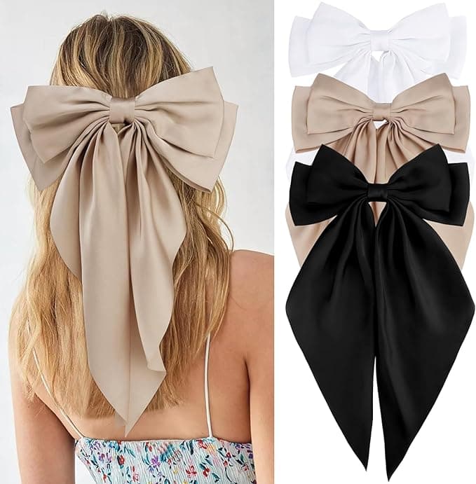 Lot de 3 grands noeuds pour cheveux