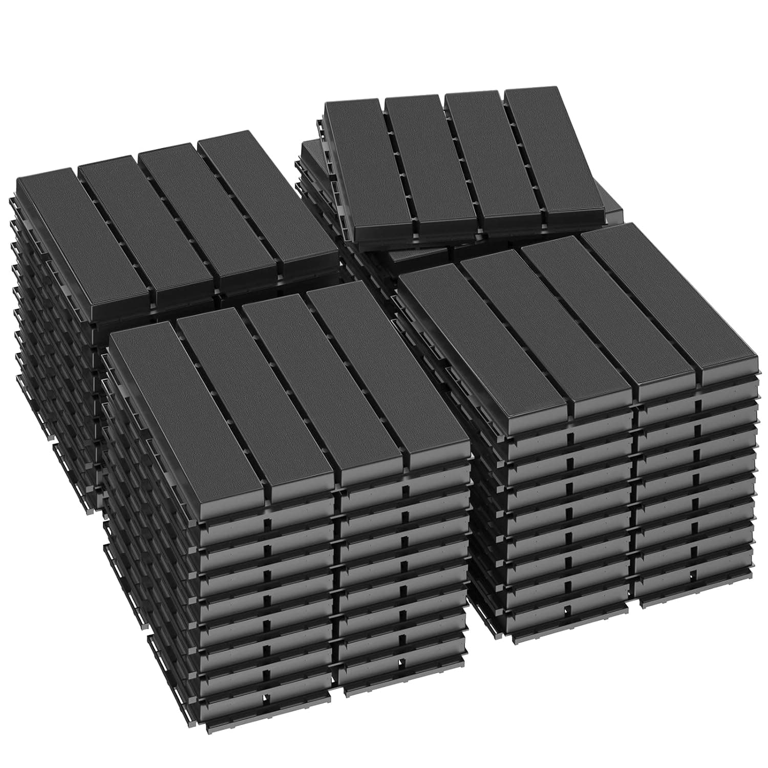 Lot de 36 dalles de terrasse emboîtables en plastique pour l'extérieur 