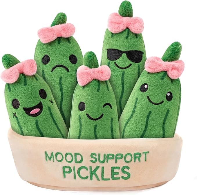 Lot de 5 peluches mignonnes en forme de cornichons sur Amazon
