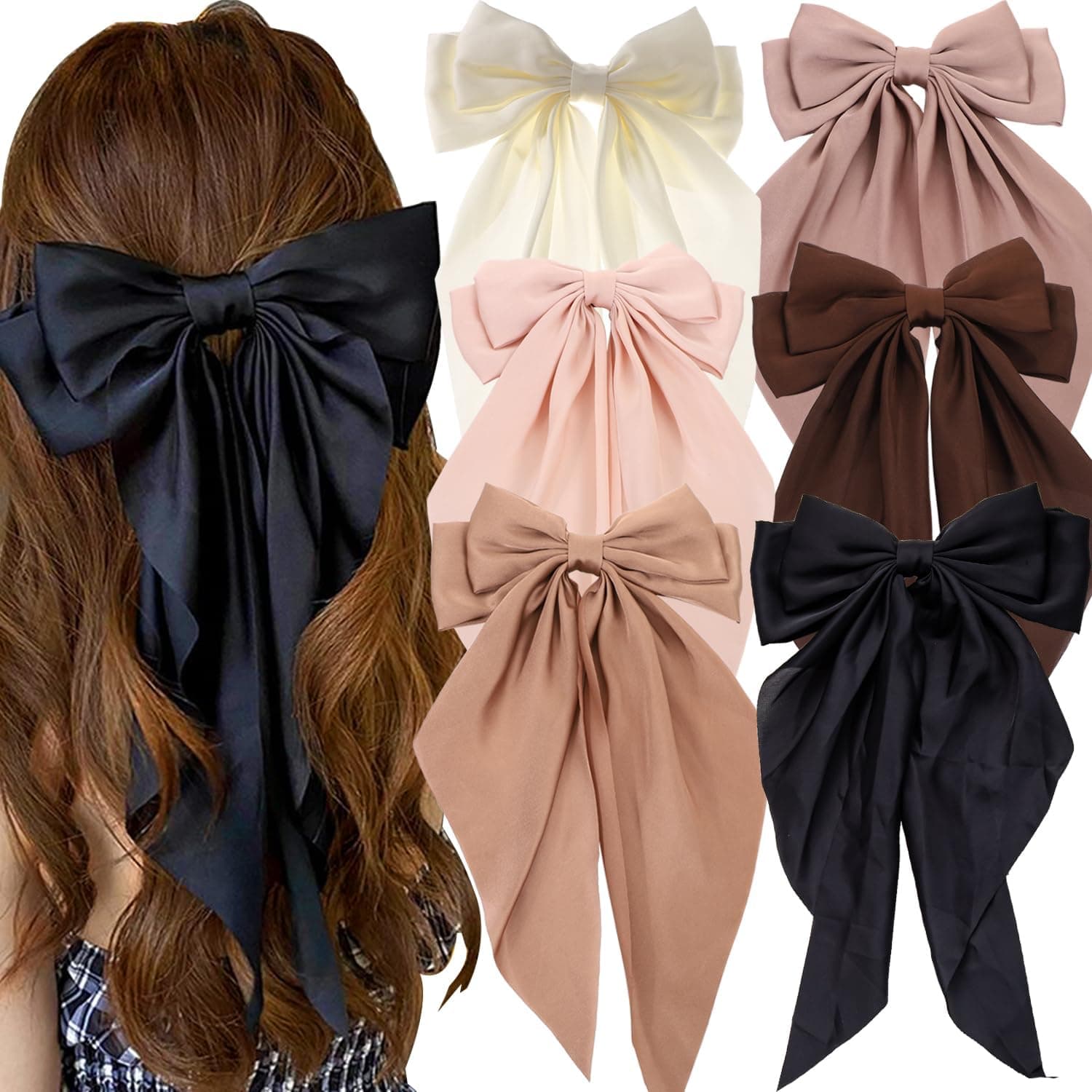 Lot de 6 nœuds pour cheveux