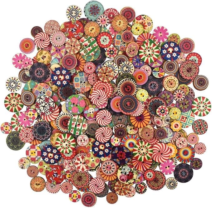 Boutons de bois assortis