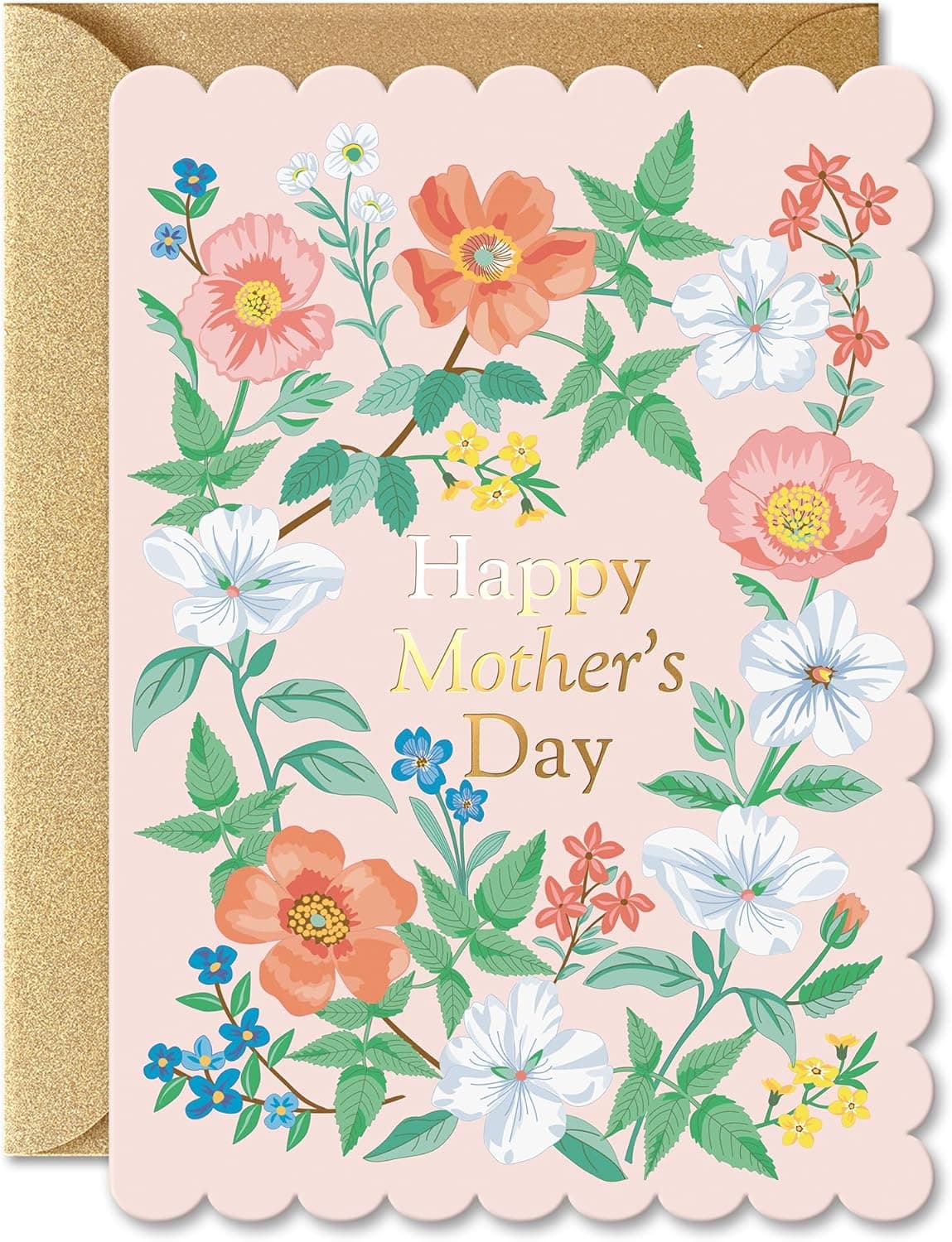 Carte de fête des Mères florale rose