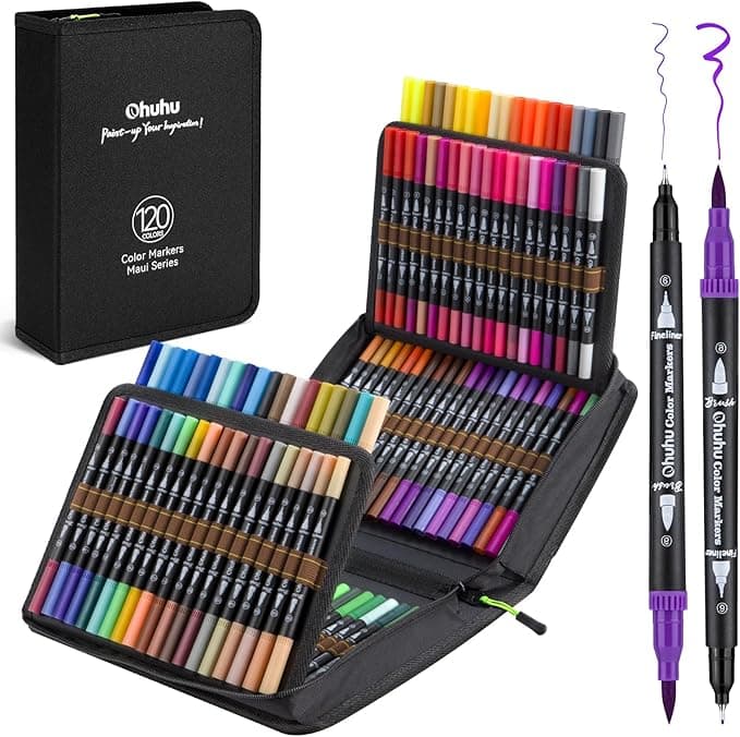 Ohuhu - Lot de 120 marqueurs pour livres de coloriage
