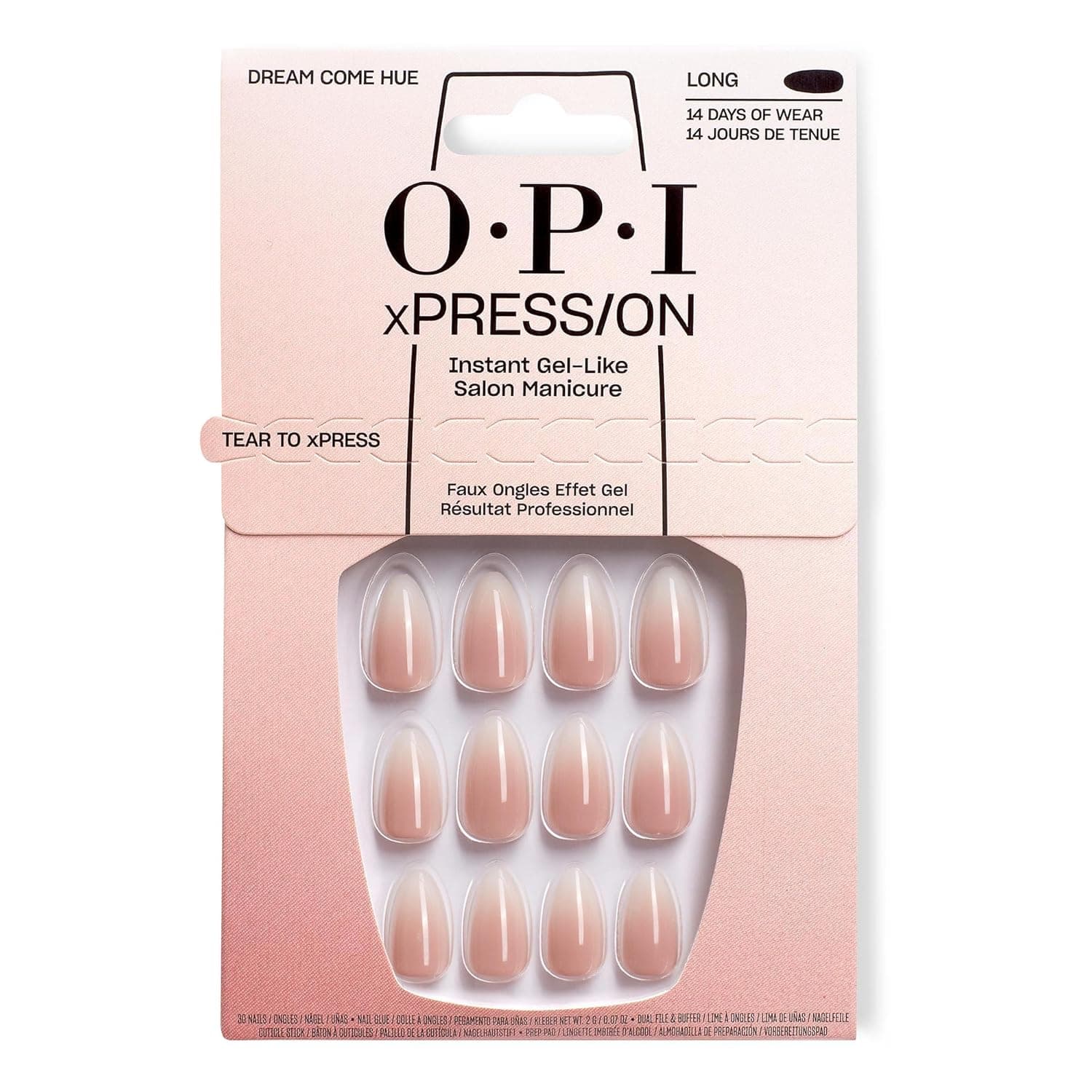 30 ongles à presser effet gel O.P.I. xPRESS/ON