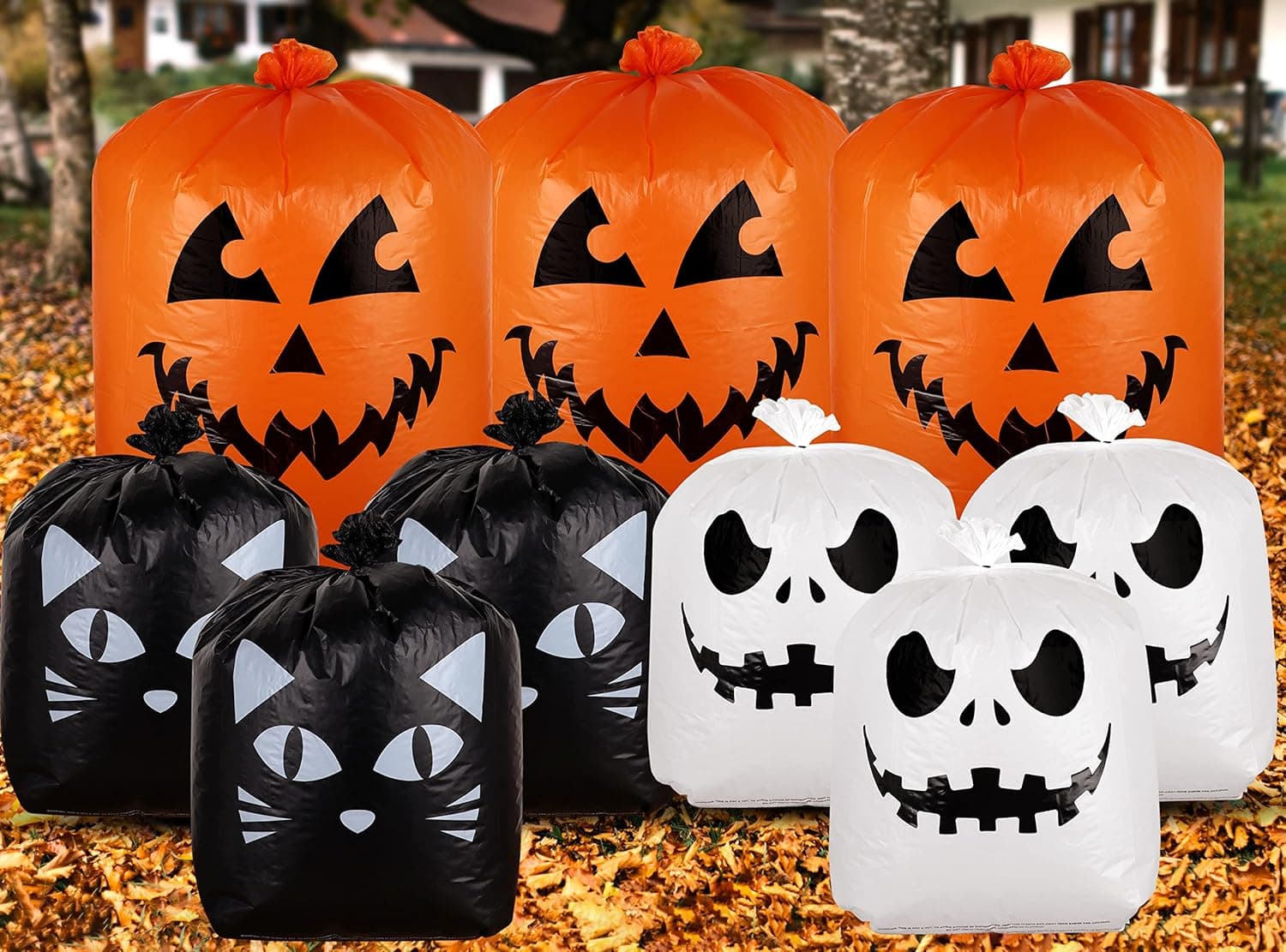 9 sacs à feuilles d'Halloween 