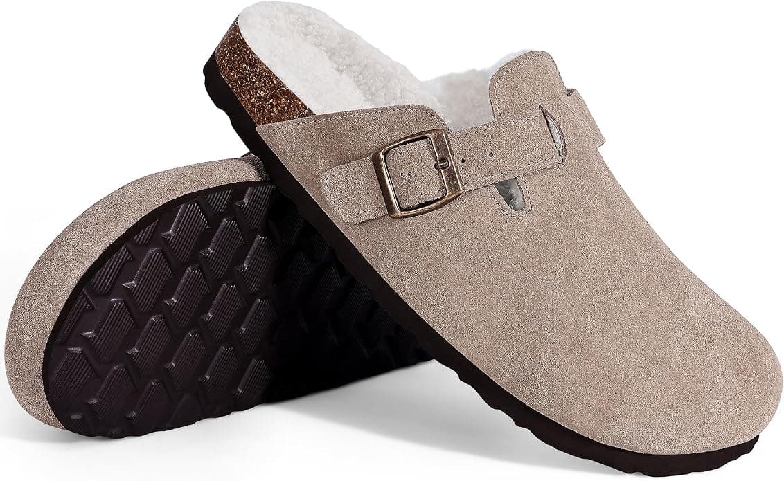 Clogs en daim doublés