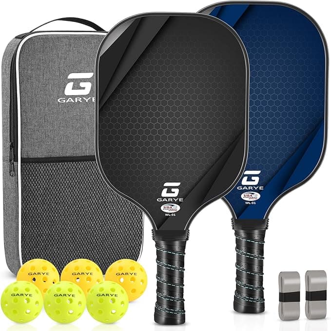 Lot de 2 raquettes de pickleball - Surface en fibre de carbone