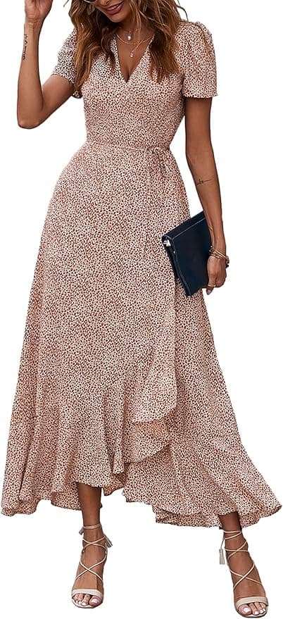 Robe d'été longue, beige