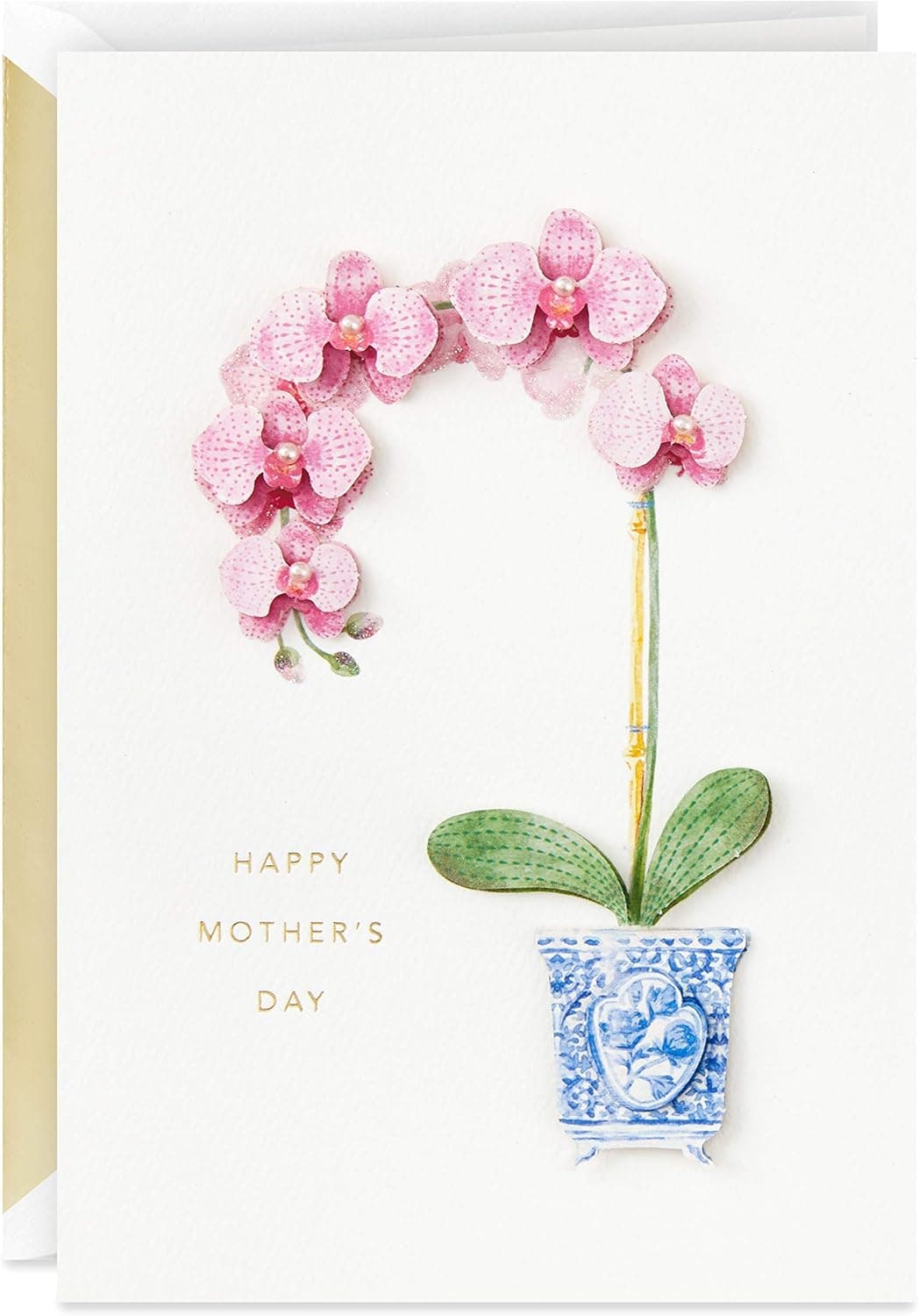 Carte de fête des Mères orchidée rose
