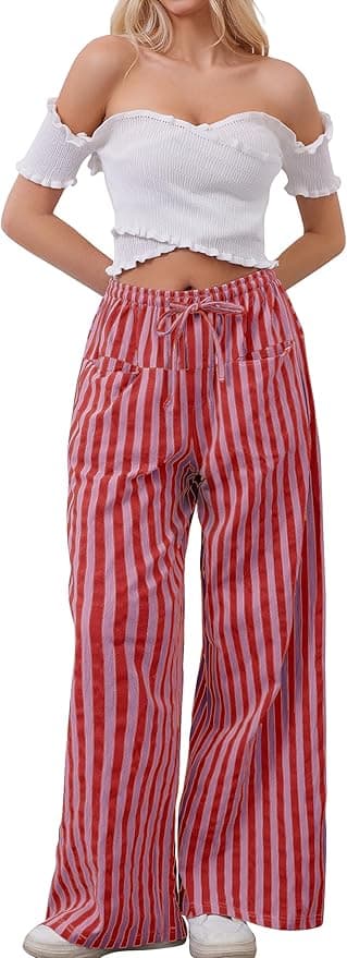 Pantalon Décontracté à Jambes Larges, 20$ sur Amazon
