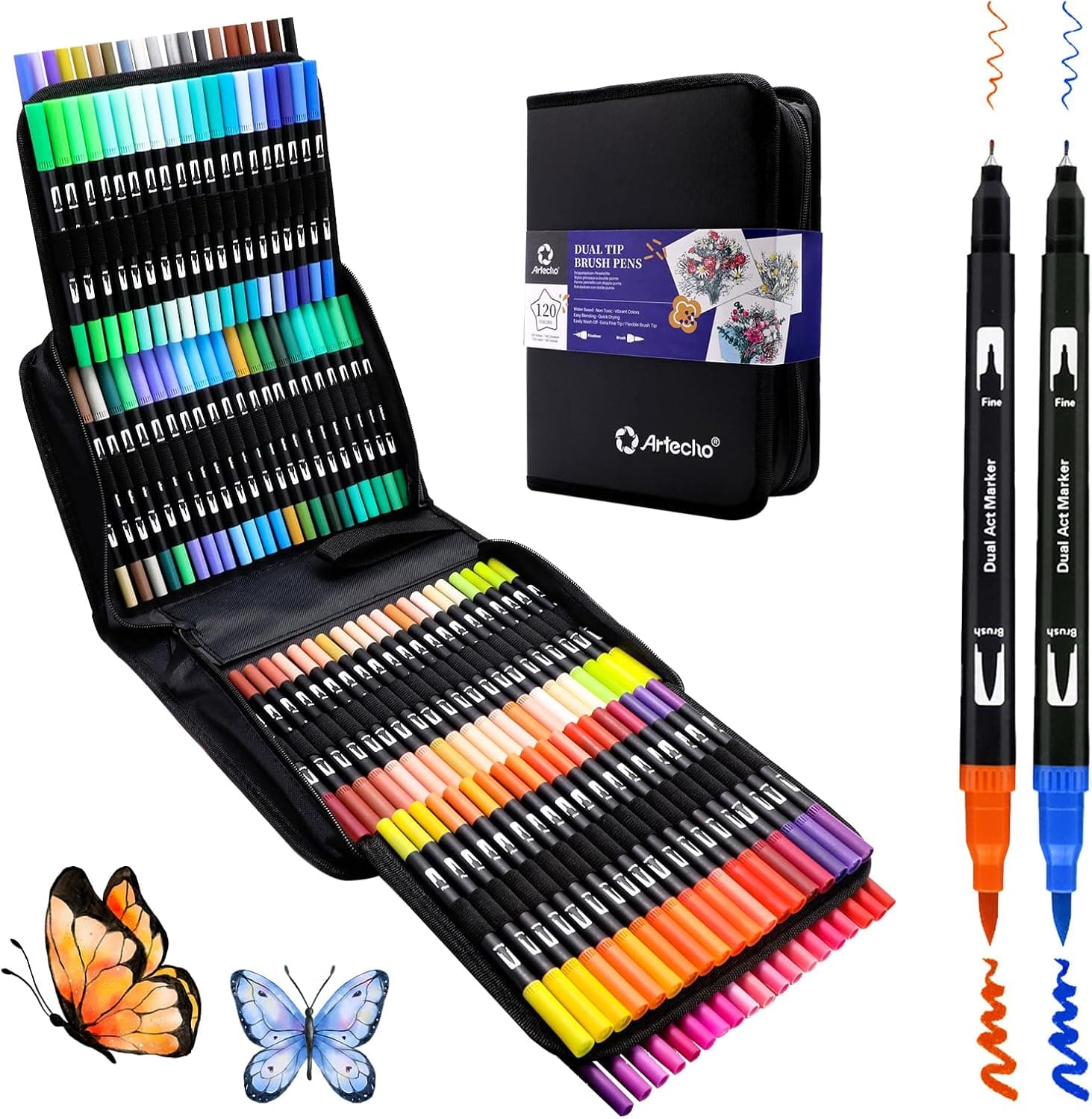 Lot de 120 marqueurs de couleur pour livres de coloriage pour adultes