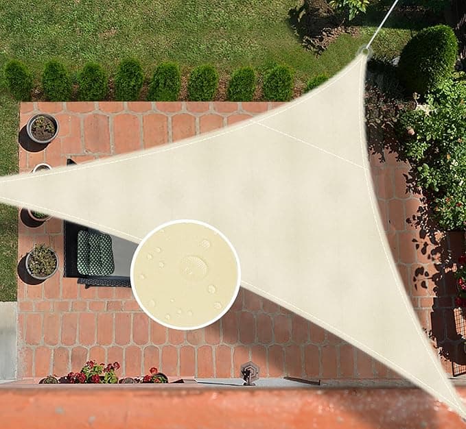 Voile pare-soleil triangulaire avec taux d’ombrage de 95 %, tissu imperméable