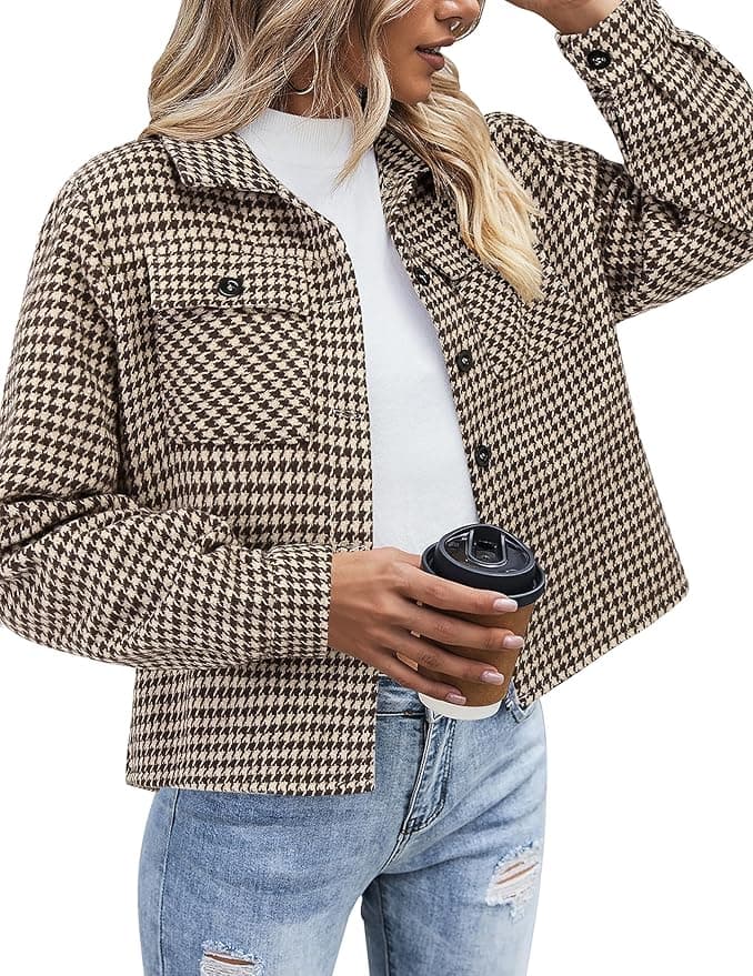 Veste courte à carreaux