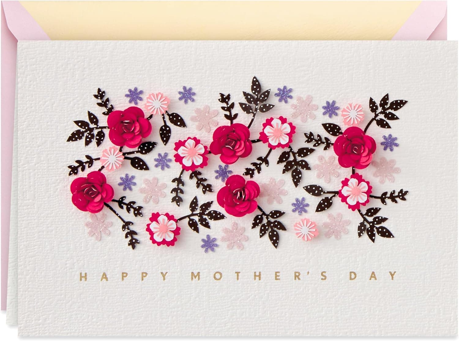 Carte de fête des Mères fleurs 3D