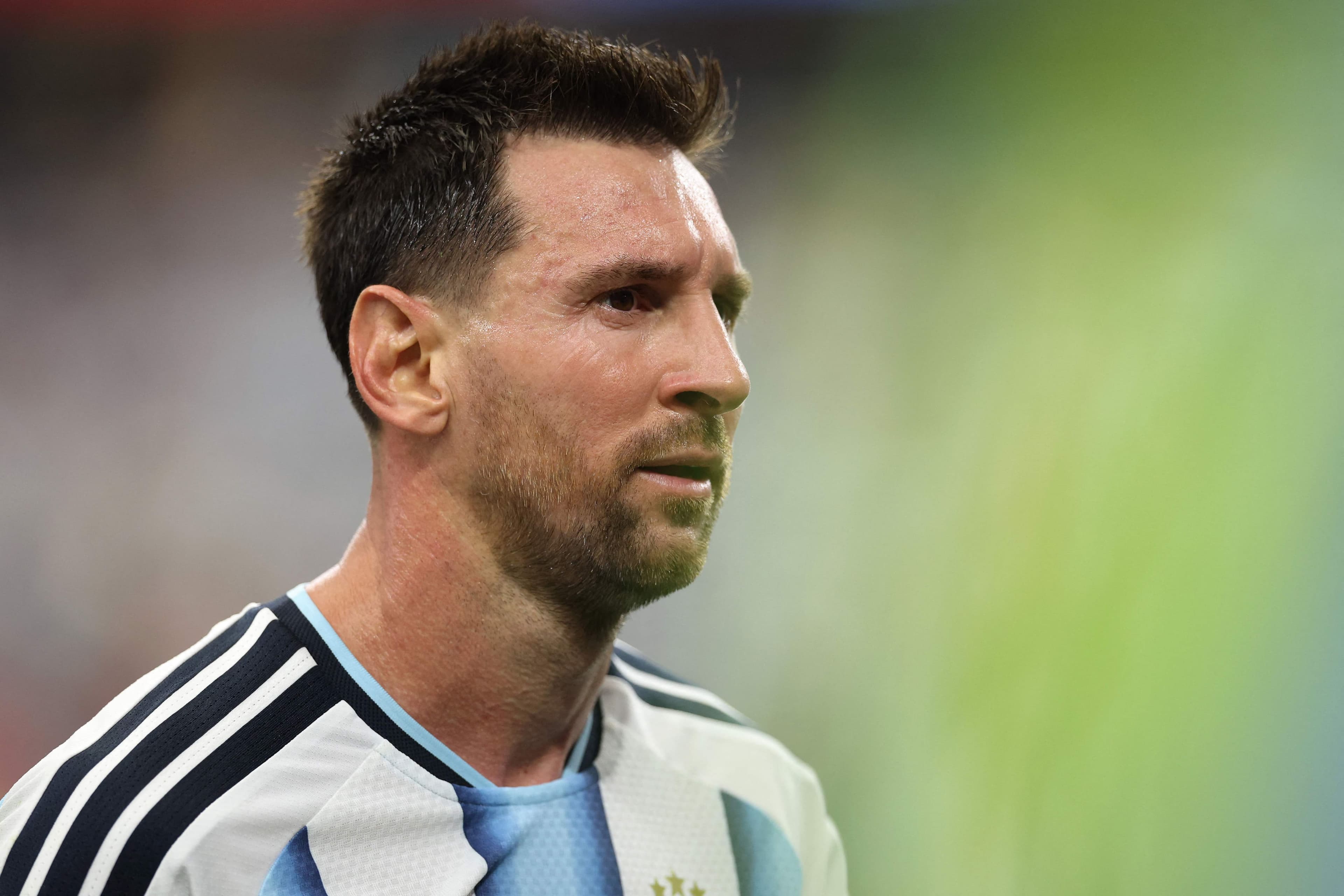 Lionel Messi lors du match de lundi entre l'Argentine et l'Autriche à la Coupe du monde, à Dallas.