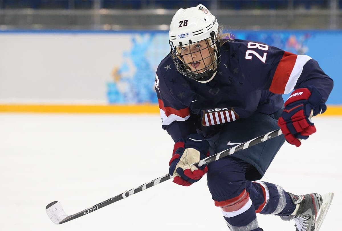 Amanda Kessel lors des Jeux olympiques de Sotchi, en 2014.
