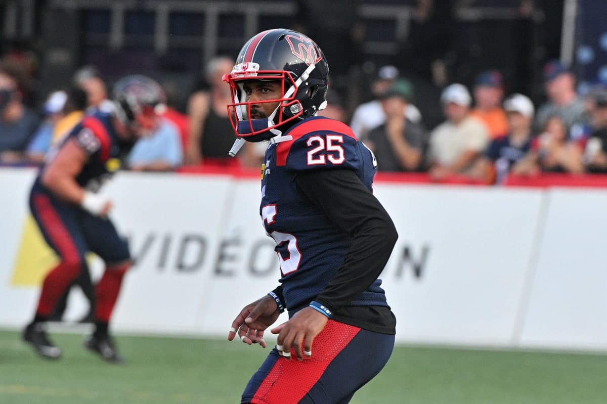 Ciante Evans, dans la soirée du vendredi 8 août 2025, au stade Percival-Molson.
